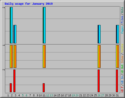 Daily usage for January 2019