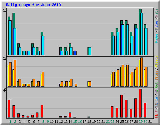 Daily usage for June 2019