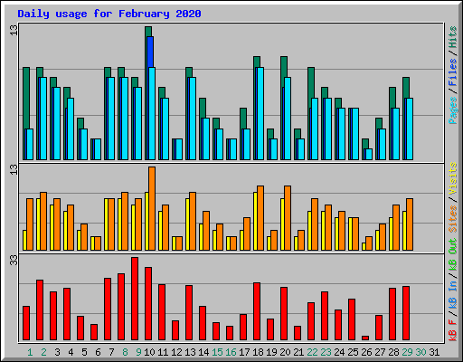 Daily usage for February 2020