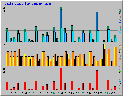 Daily usage for January 2023