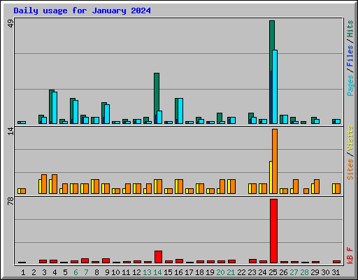 Daily usage for January 2024
