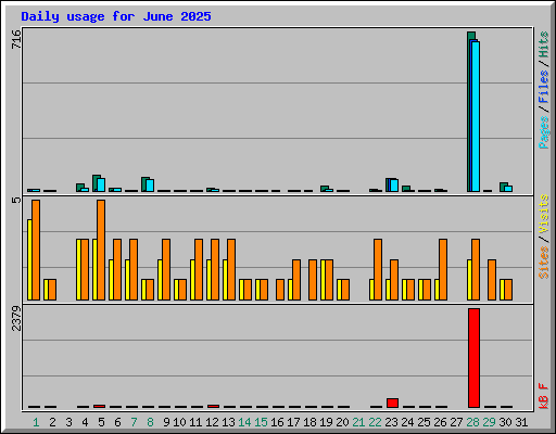 Daily usage for June 2025
