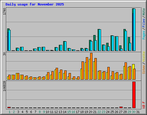 Daily usage for November 2025