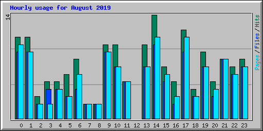 Hourly usage for August 2019
