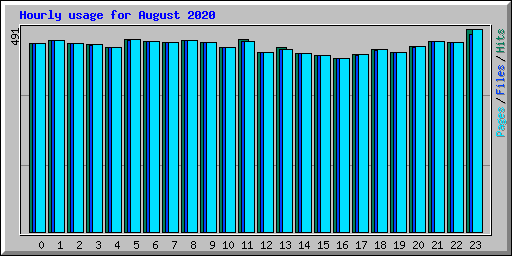 Hourly usage for August 2020