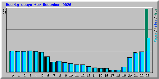 Hourly usage for December 2020