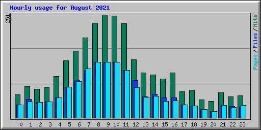 Hourly usage for August 2021