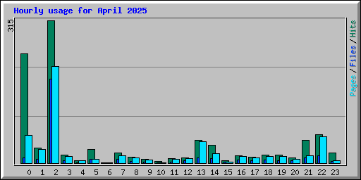 Hourly usage for April 2025