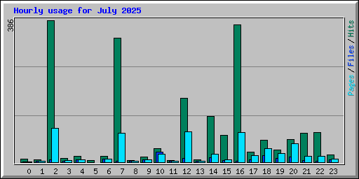 Hourly usage for July 2025