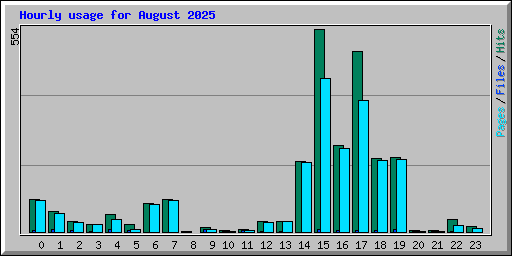 Hourly usage for August 2025