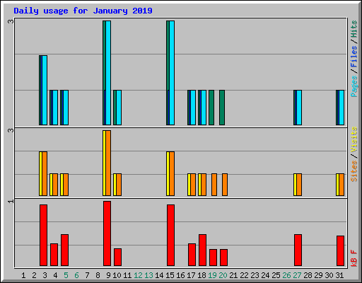 Daily usage for January 2019
