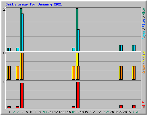 Daily usage for January 2021