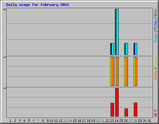 Daily usage for February 2021