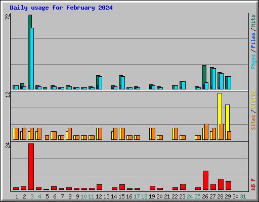 Daily usage for February 2024