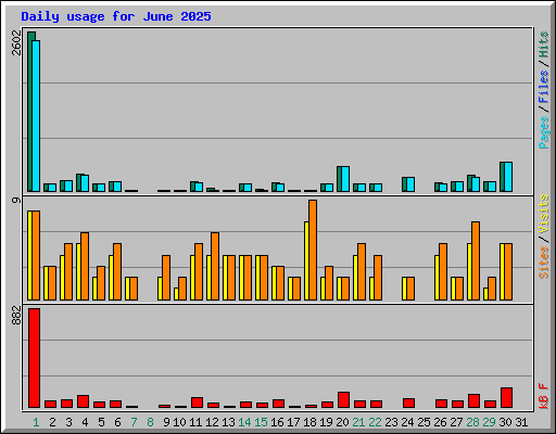 Daily usage for June 2025