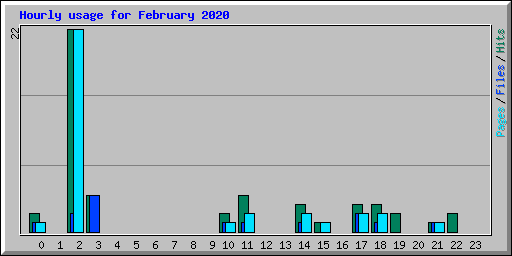 Hourly usage for February 2020