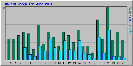 Hourly usage for June 2021