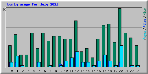 Hourly usage for July 2021