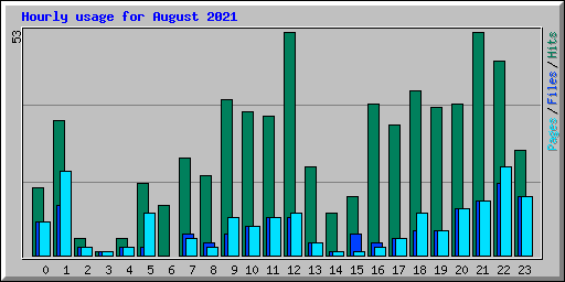 Hourly usage for August 2021