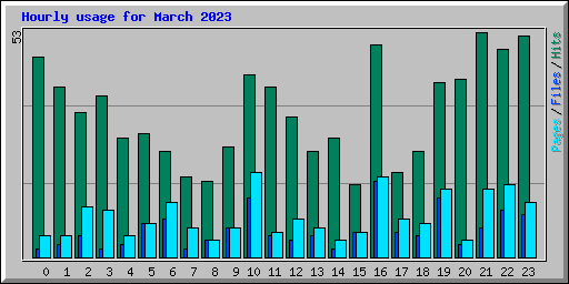 Hourly usage for March 2023