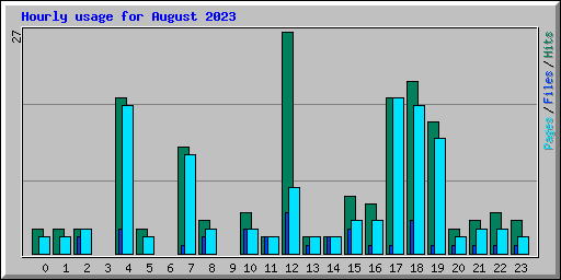 Hourly usage for August 2023