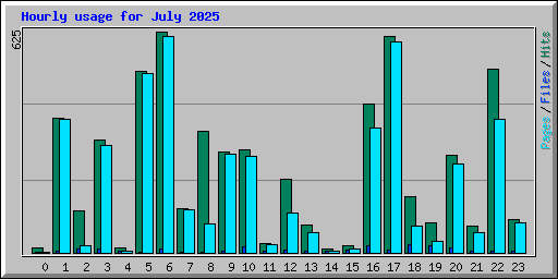 Hourly usage for July 2025