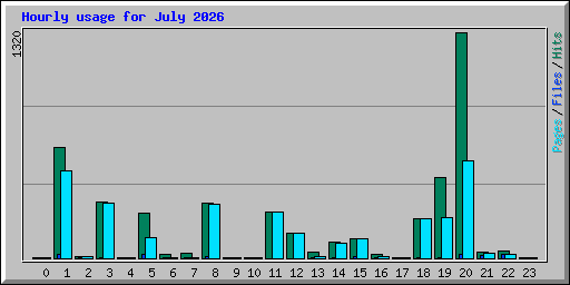 Hourly usage for July 2026