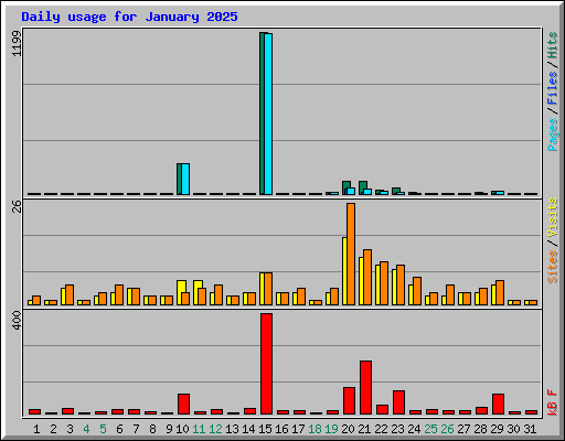 Daily usage for January 2025