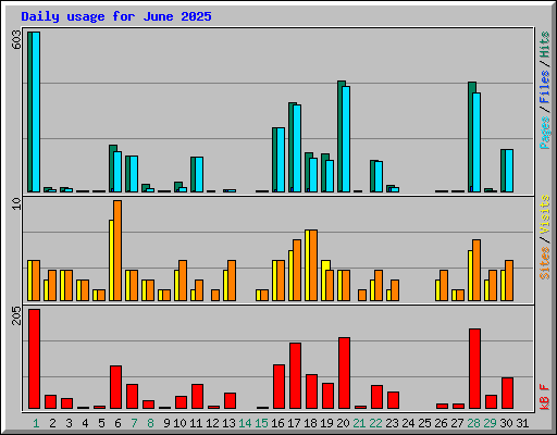 Daily usage for June 2025