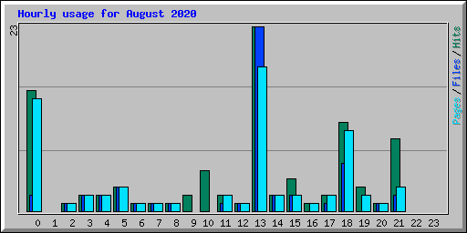 Hourly usage for August 2020