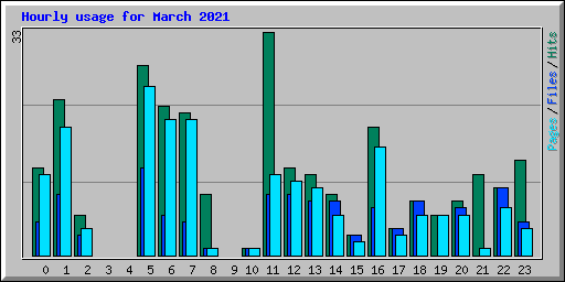 Hourly usage for March 2021