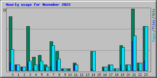 Hourly usage for November 2023
