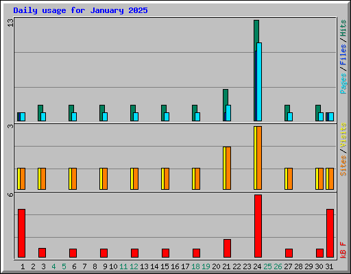 Daily usage for January 2025