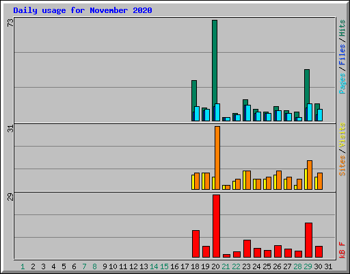 Daily usage for November 2020