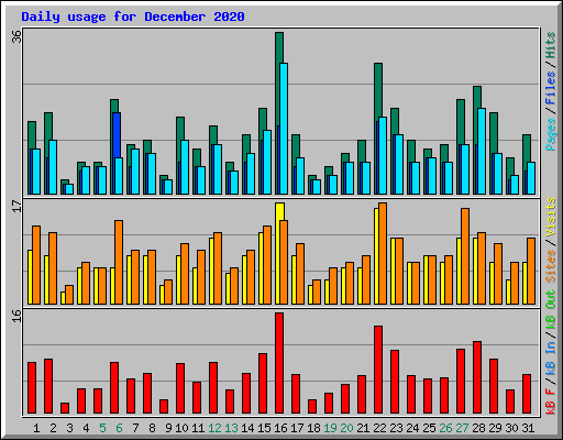 Daily usage for December 2020