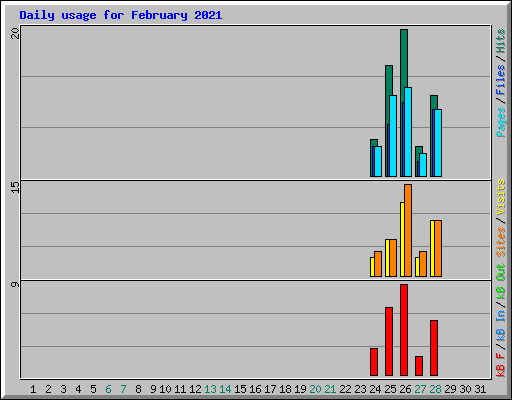 Daily usage for February 2021