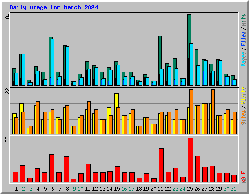 Daily usage for March 2024