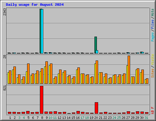 Daily usage for August 2024