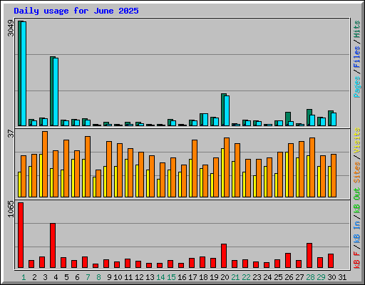 Daily usage for June 2025