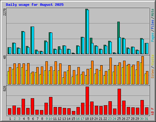 Daily usage for August 2025