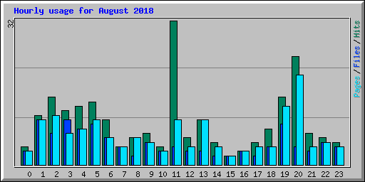 Hourly usage for August 2018