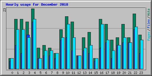 Hourly usage for December 2018