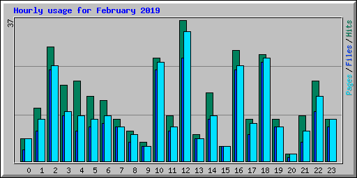 Hourly usage for February 2019
