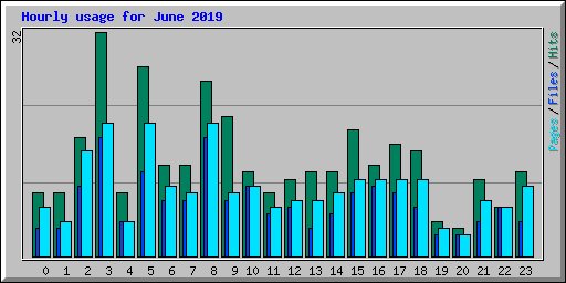 Hourly usage for June 2019