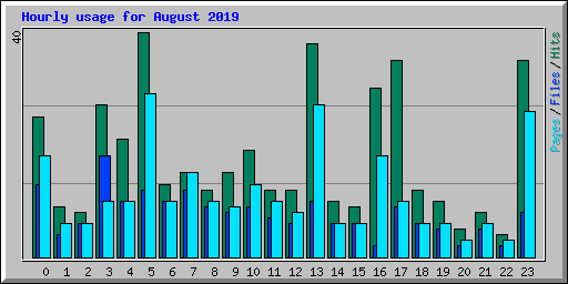 Hourly usage for August 2019