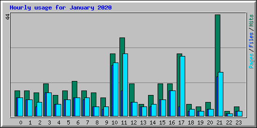 Hourly usage for January 2020