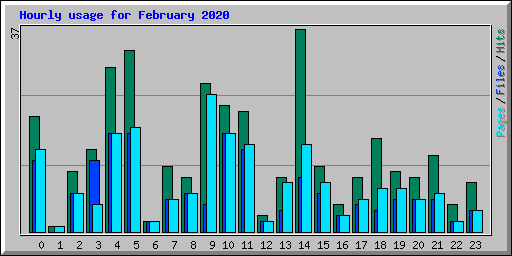 Hourly usage for February 2020
