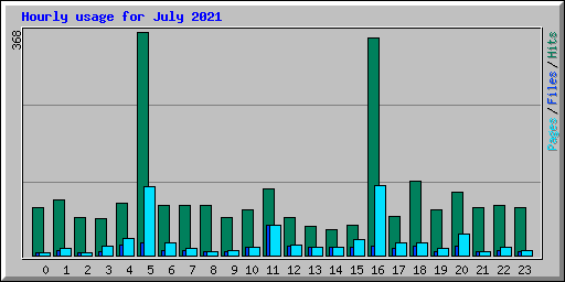 Hourly usage for July 2021