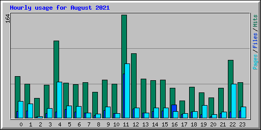 Hourly usage for August 2021