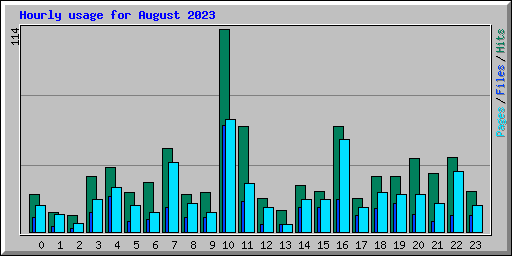 Hourly usage for August 2023